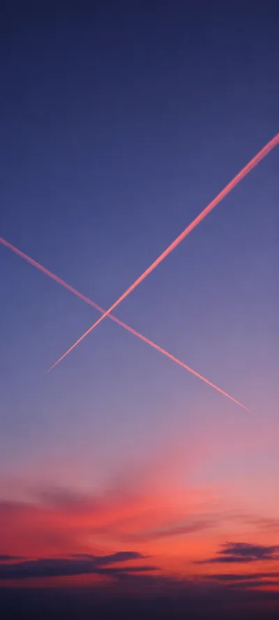 Blue Hour Pink Contrails