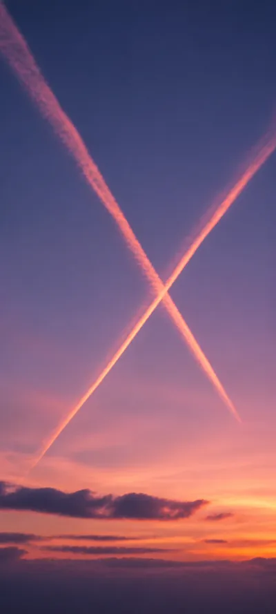 Cinematic Dawn Pink Contrails