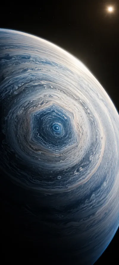 Saturn Hexagon Polar Vortex