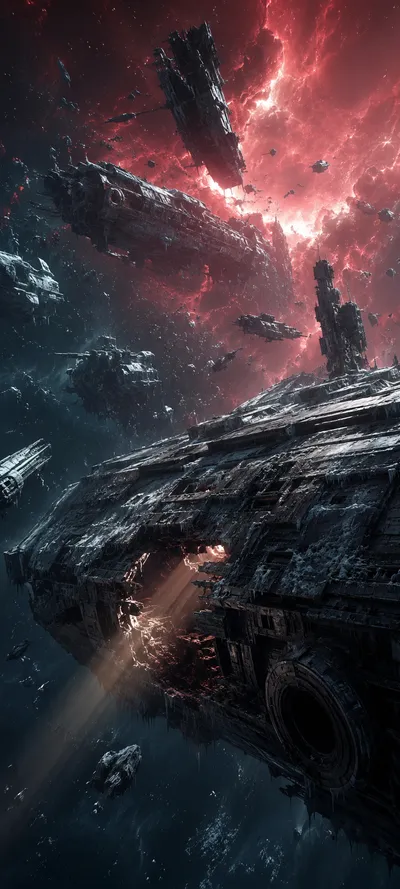 Space Battleship Wreckage Graveyard