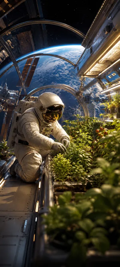 Space Station Greenhouse Astronaut