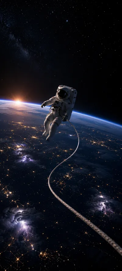 Spacewalk Astronaut above Earth