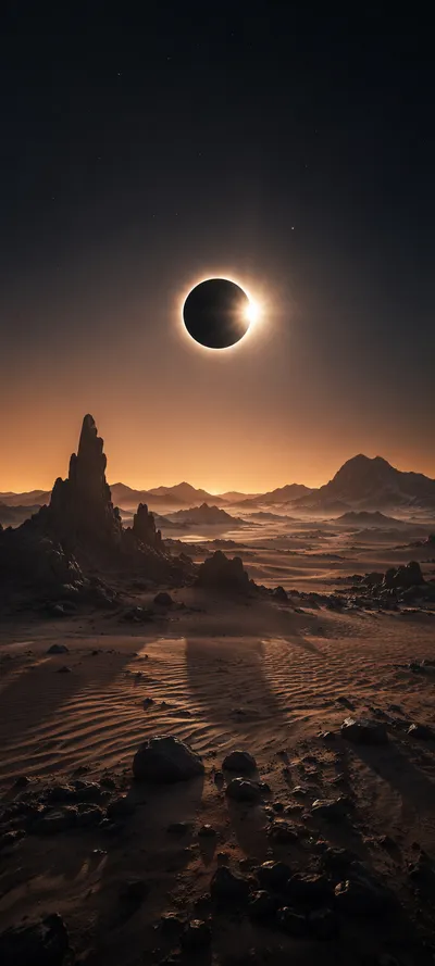 Total Solar Eclipse over Desert