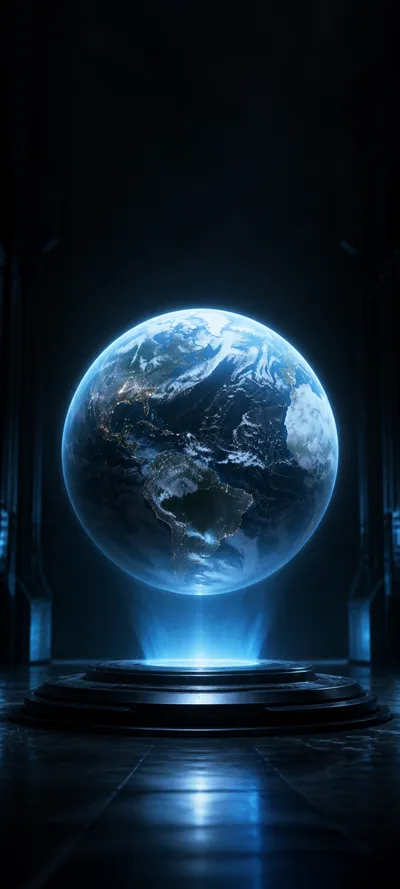 Moonlit Realm Holographic Globe