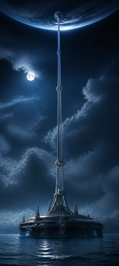 Moonlit Realm Orbital Elevator