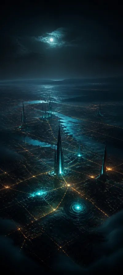 Moonlit Realm Smart City Grid