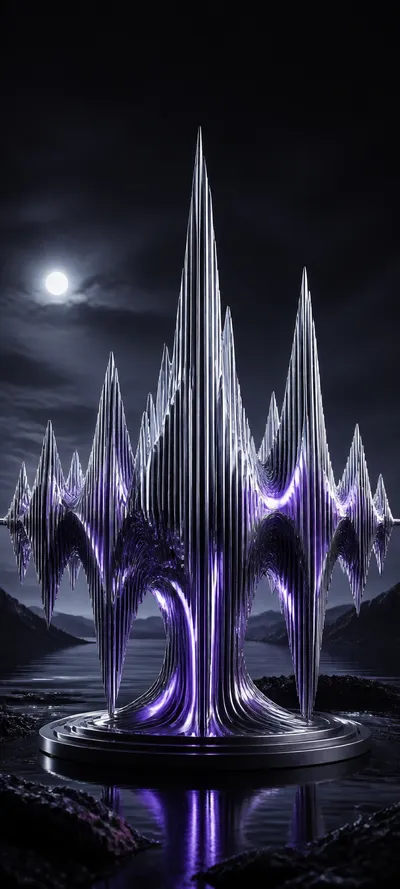 Moonlit Realm Waveform Sculpture
