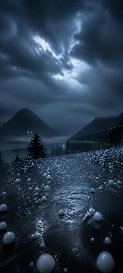 Blue Hour Hailstorm Glass