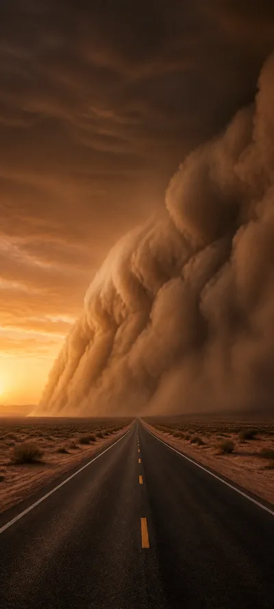 Cinematic Dawn Dust Storm
