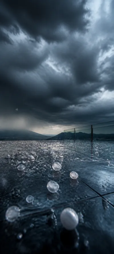 Cinematic Dawn Hailstorm Glass