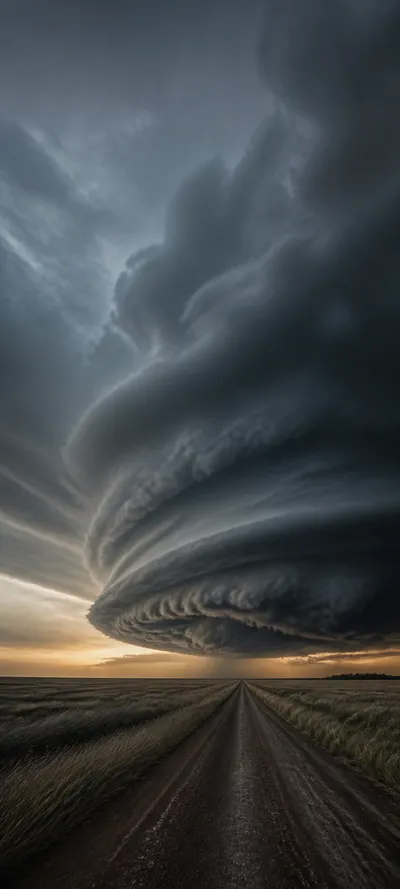 Cinematic Dawn Prairie Supercell