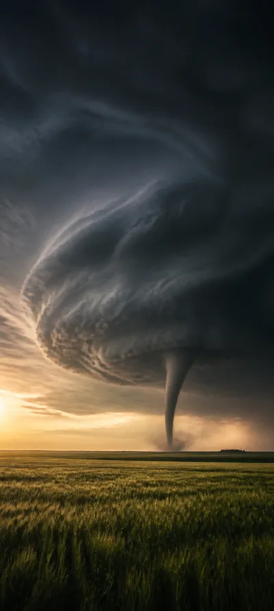 Cinematic Dawn Tornado Plain